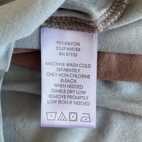 LOGO lori goldstein womens color block knit stretch top brown mint 3X pockets - Picture 9 of 9